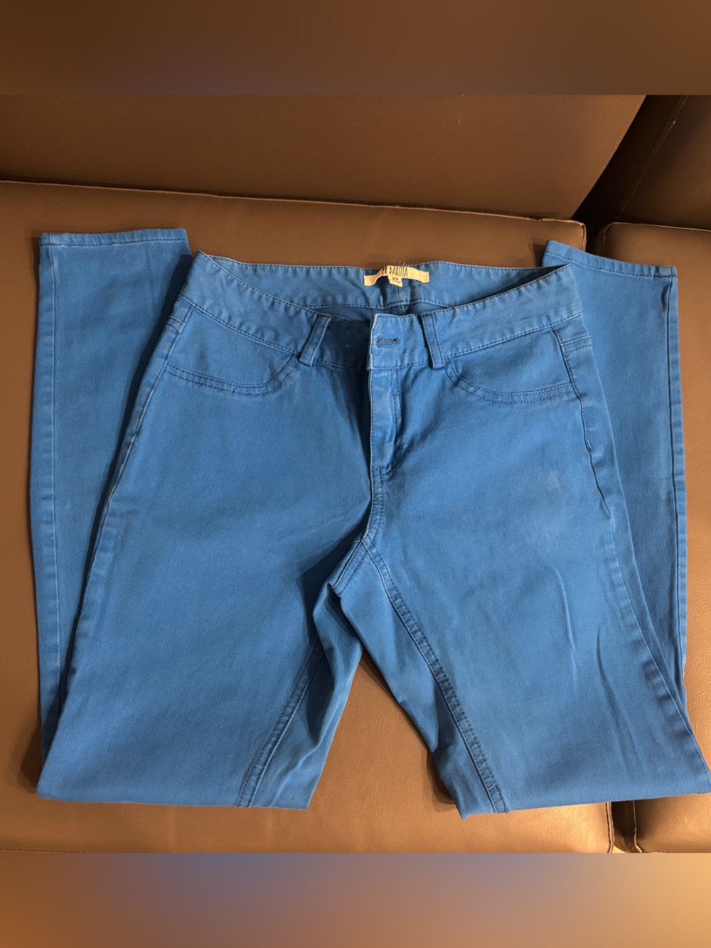 Electric Blue Stretch Slim Fit Pants